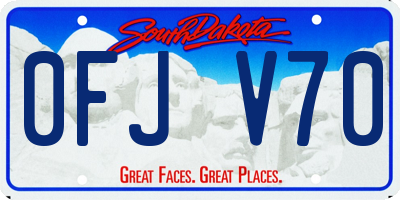 SD license plate 0FJV70