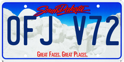 SD license plate 0FJV72