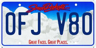SD license plate 0FJV80