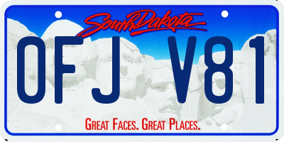 SD license plate 0FJV81
