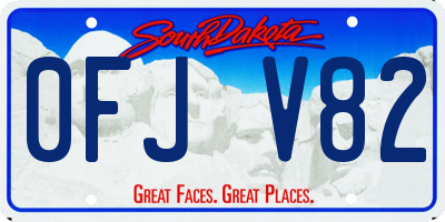 SD license plate 0FJV82
