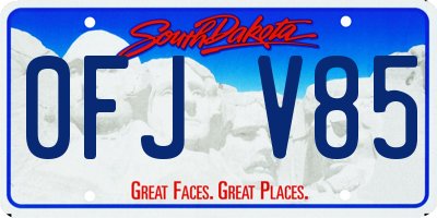SD license plate 0FJV85