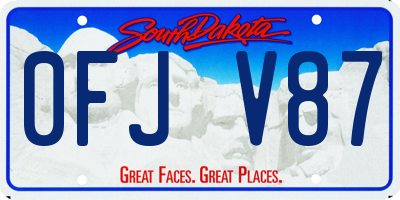 SD license plate 0FJV87
