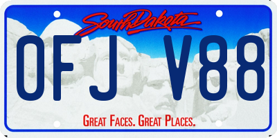 SD license plate 0FJV88
