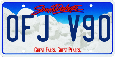 SD license plate 0FJV90