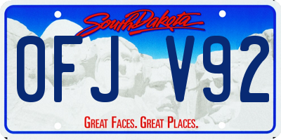 SD license plate 0FJV92