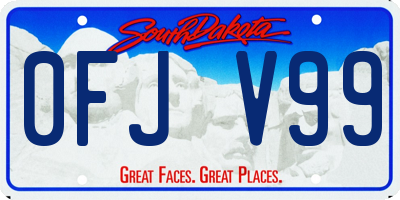 SD license plate 0FJV99