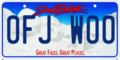 SD license plate 0FJW00