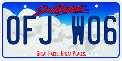 SD license plate 0FJW06