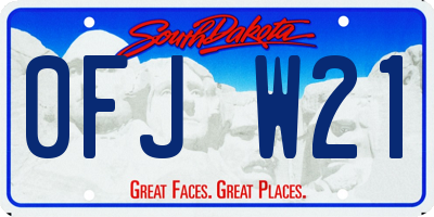 SD license plate 0FJW21