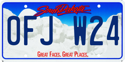 SD license plate 0FJW24