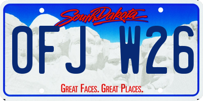 SD license plate 0FJW26