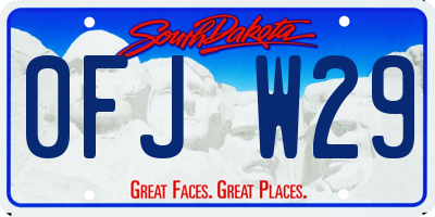 SD license plate 0FJW29
