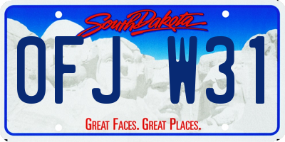 SD license plate 0FJW31