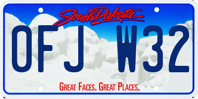 SD license plate 0FJW32