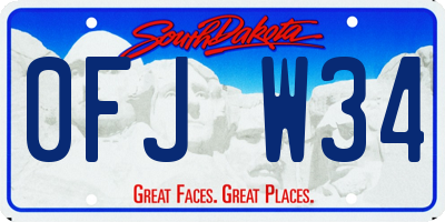 SD license plate 0FJW34