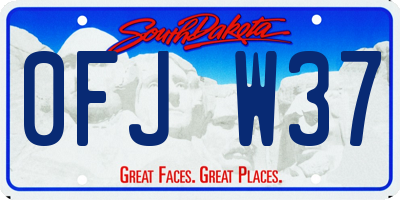 SD license plate 0FJW37
