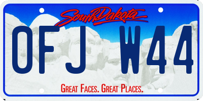 SD license plate 0FJW44