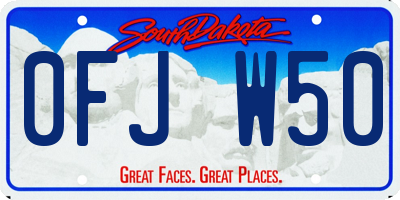 SD license plate 0FJW50