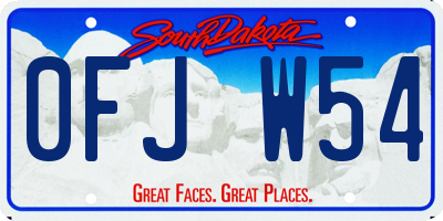 SD license plate 0FJW54