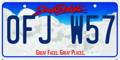 SD license plate 0FJW57