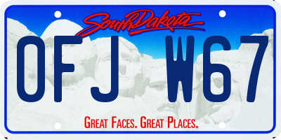 SD license plate 0FJW67