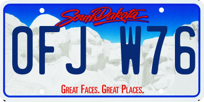 SD license plate 0FJW76