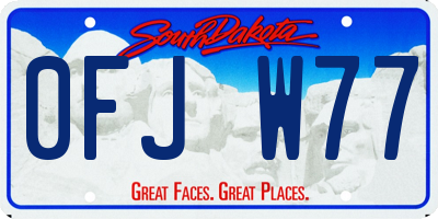 SD license plate 0FJW77