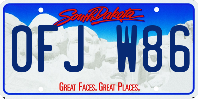 SD license plate 0FJW86