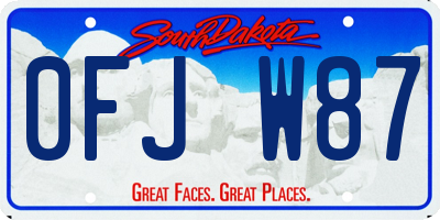 SD license plate 0FJW87