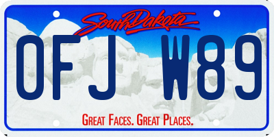 SD license plate 0FJW89
