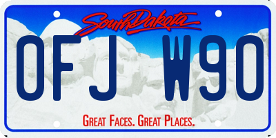 SD license plate 0FJW90