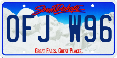 SD license plate 0FJW96