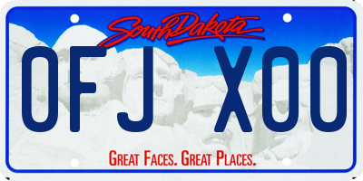 SD license plate 0FJX00