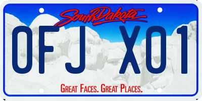 SD license plate 0FJX01