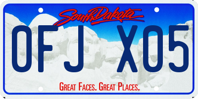 SD license plate 0FJX05