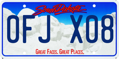 SD license plate 0FJX08