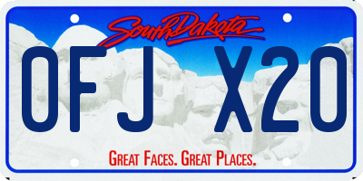 SD license plate 0FJX20