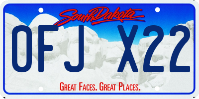 SD license plate 0FJX22