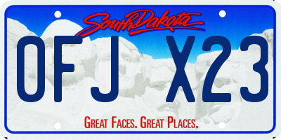 SD license plate 0FJX23