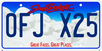 SD license plate 0FJX25