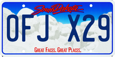 SD license plate 0FJX29