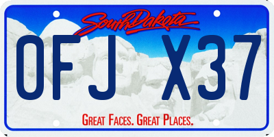 SD license plate 0FJX37