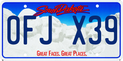 SD license plate 0FJX39