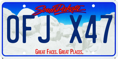 SD license plate 0FJX47