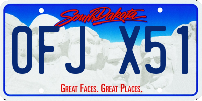 SD license plate 0FJX51