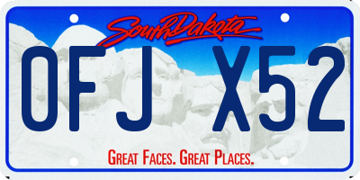 SD license plate 0FJX52