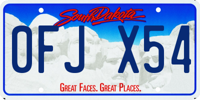 SD license plate 0FJX54