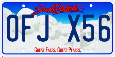 SD license plate 0FJX56