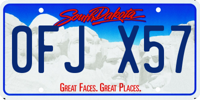 SD license plate 0FJX57